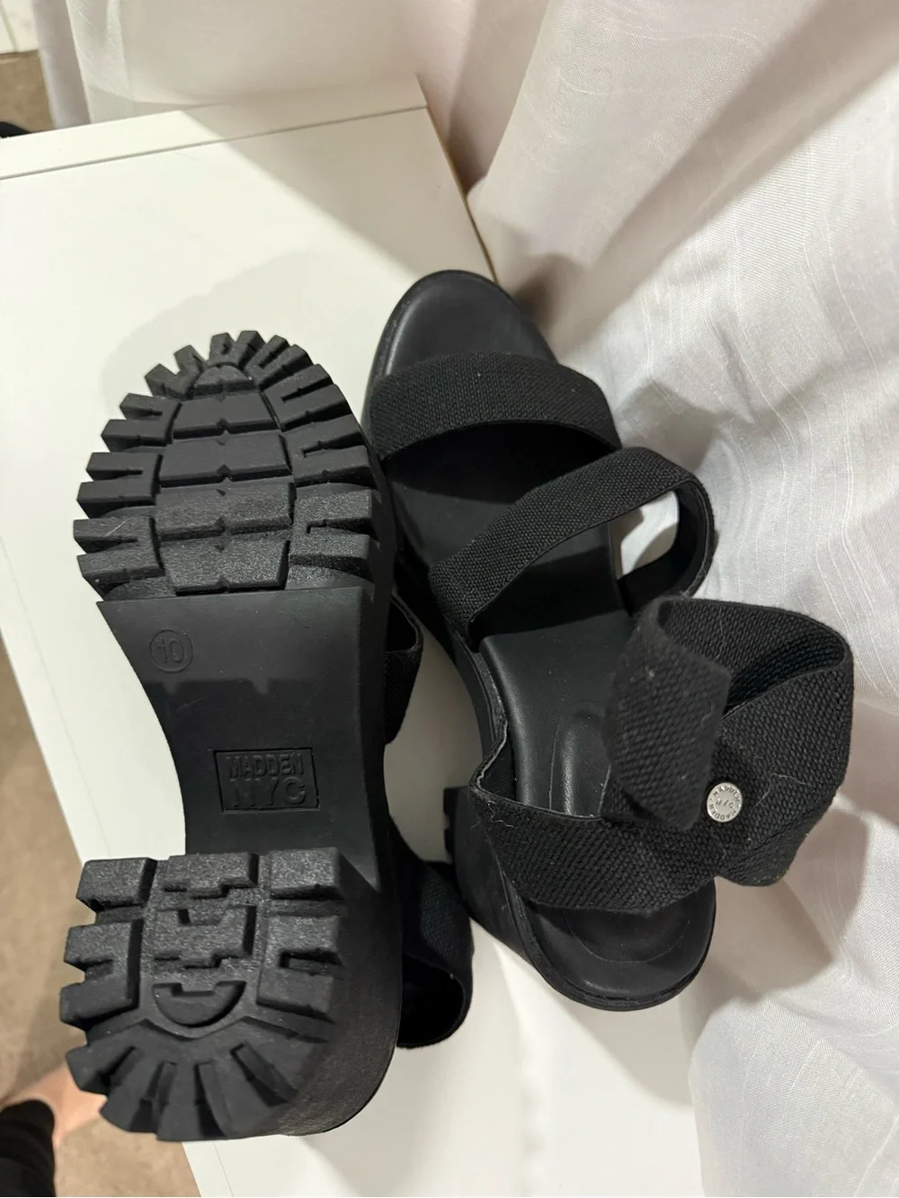 Women’s Black Platform Strap Heel Sandals